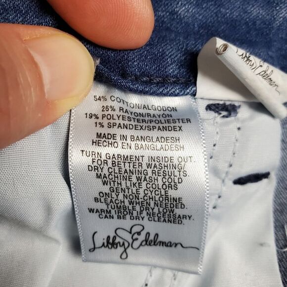 Libby Edelman Denim Color Block Skirt Blue Size Medium - Picture 8 of 10